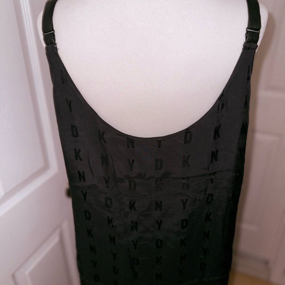 DKNY Black Midi Dress leather straps - Picture 4 of 9